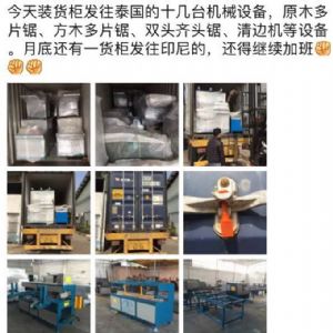 泰國東部加工橡膠木生產(chǎn)設(shè)備，圓木多片鋸生產(chǎn)線