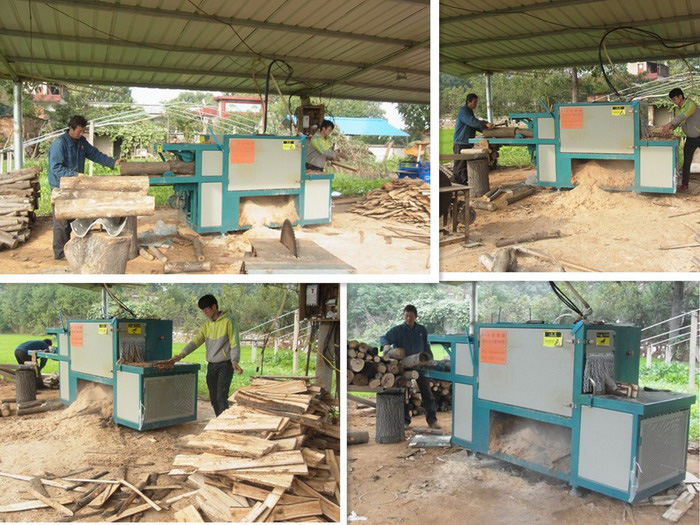 原木多片鋸200型  河南新密縣客戶現(xiàn)場加工楊木