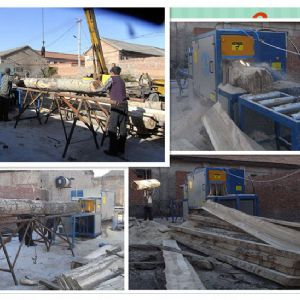 山西長治-400圓木多片鋸客戶加工現(xiàn)場